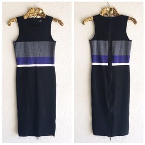LINE Midi Knit Colorblock Dress